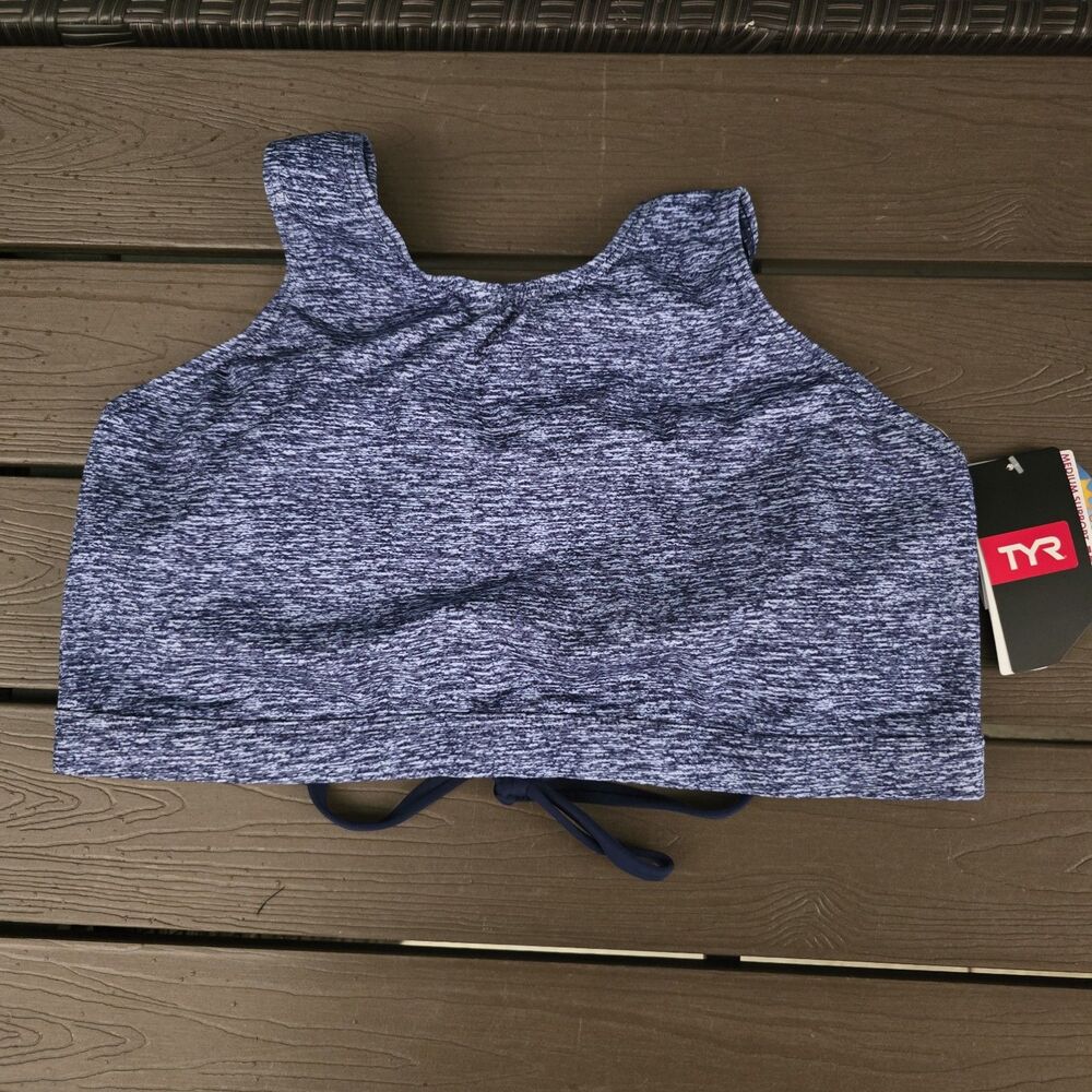 TYR Mantra Kira Medium Support  Bikini Swim Top grey XL 14/16 New